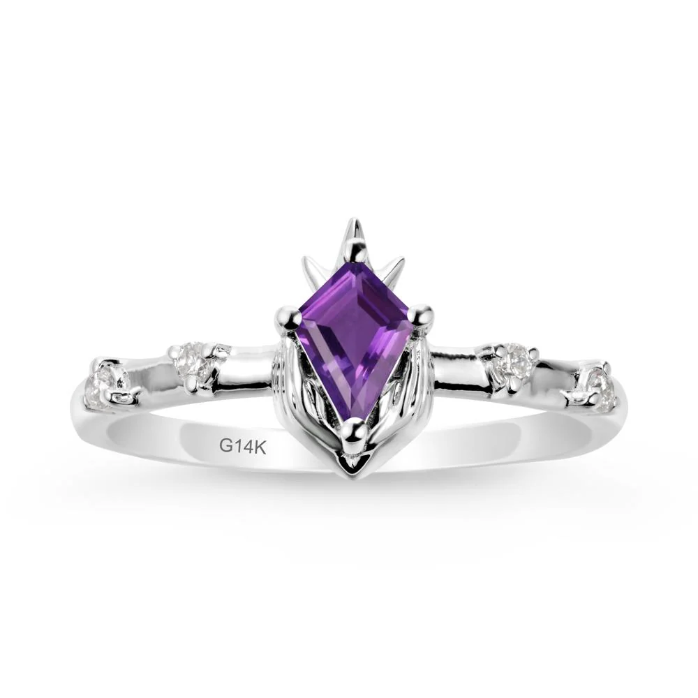 Kite Amethyst Modern Claddagh Ring - Image 3