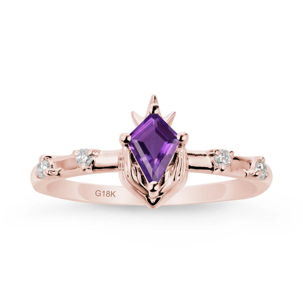 Kite Amethyst Modern Claddagh Ring - Image 4