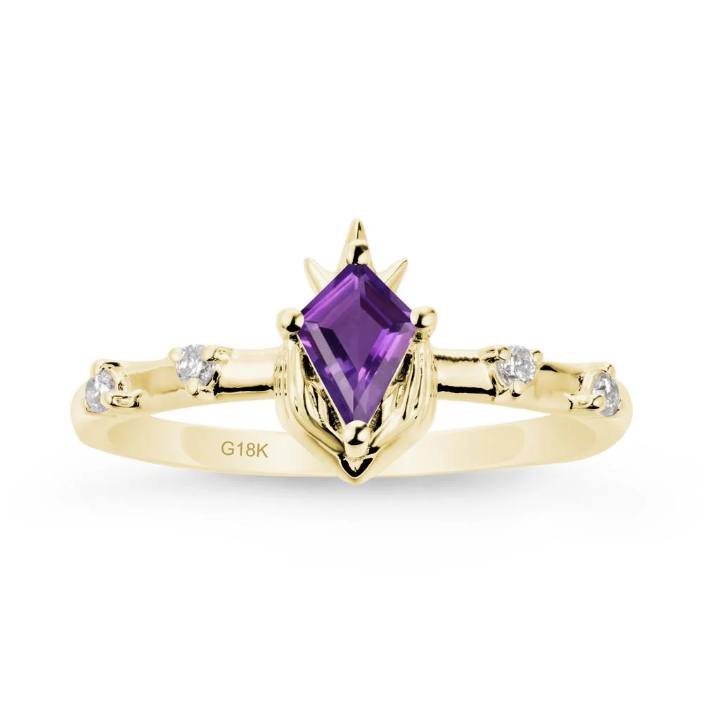 Kite Amethyst Modern Claddagh Ring - Image 6