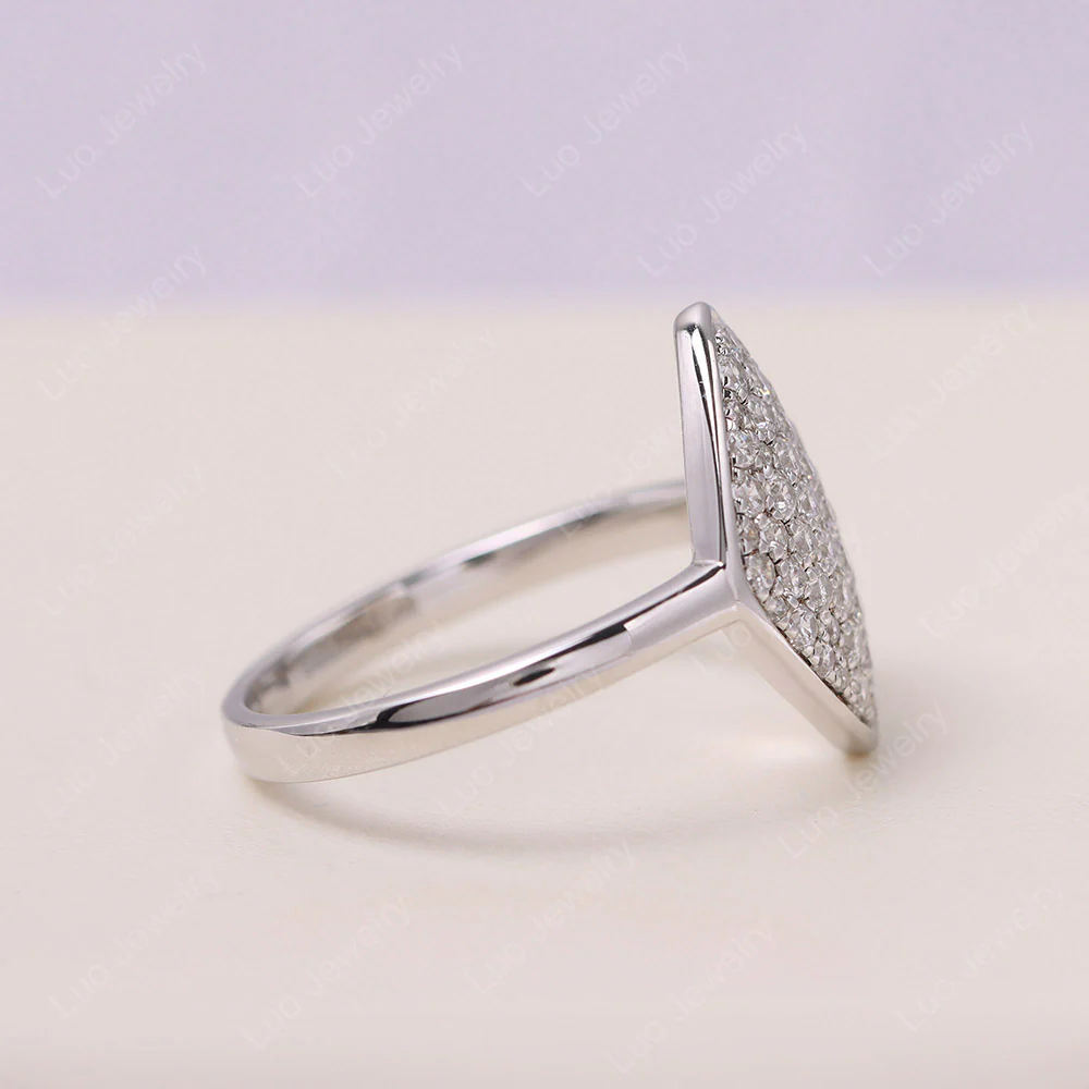 Kite Cushion Shape Cubic Zirconia Pave Ring - Image 4