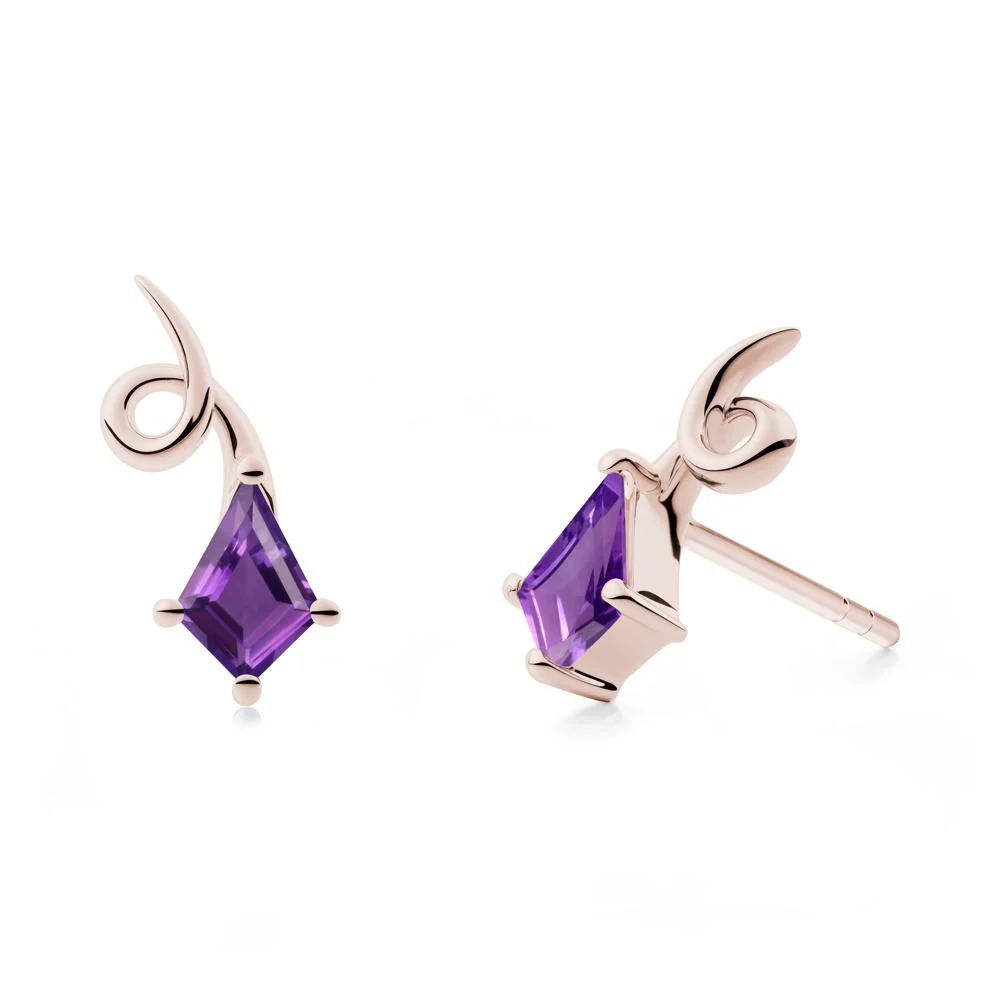 Kite-Cut Amethyst Earrings - Image 5
