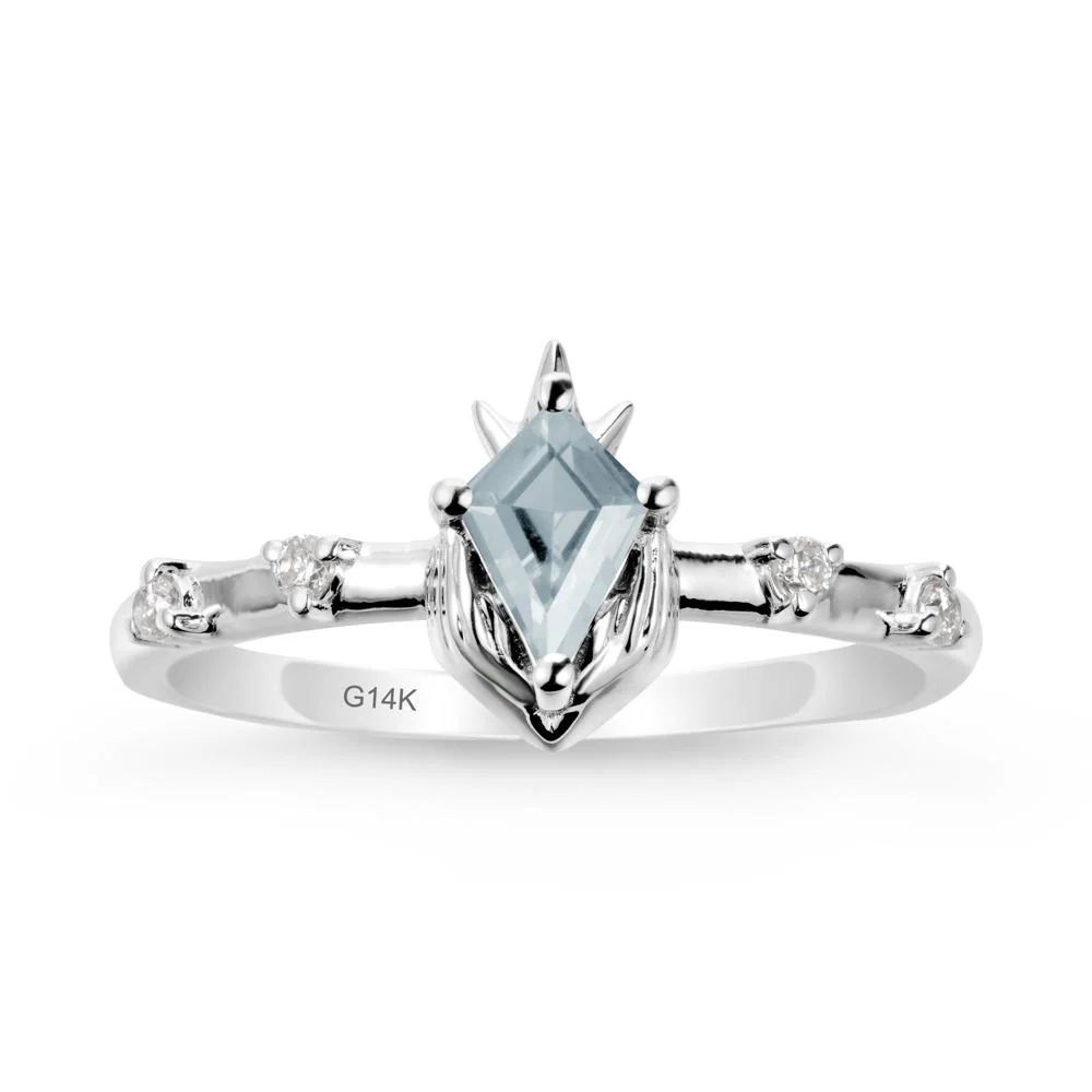 Kite Cut Aquamarine Crown Ring - Image 3