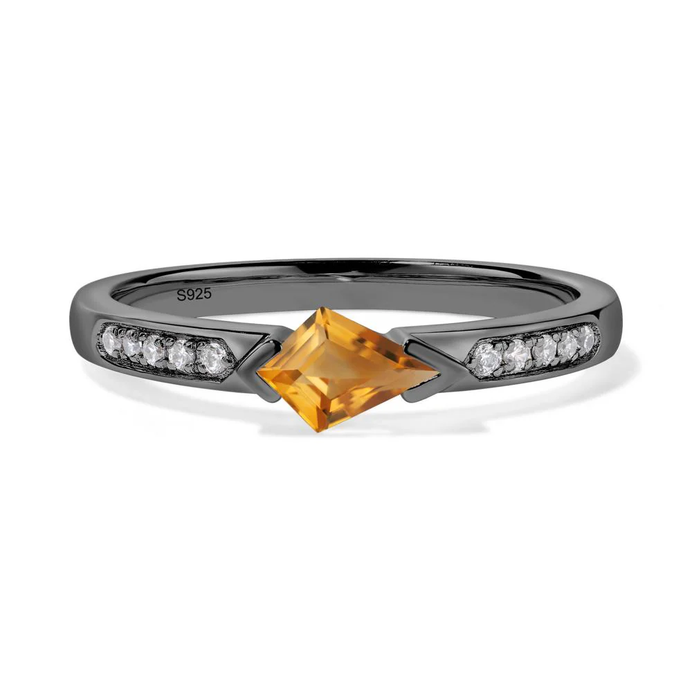 Kite Cut Citrine Engagement Ring - Image 3