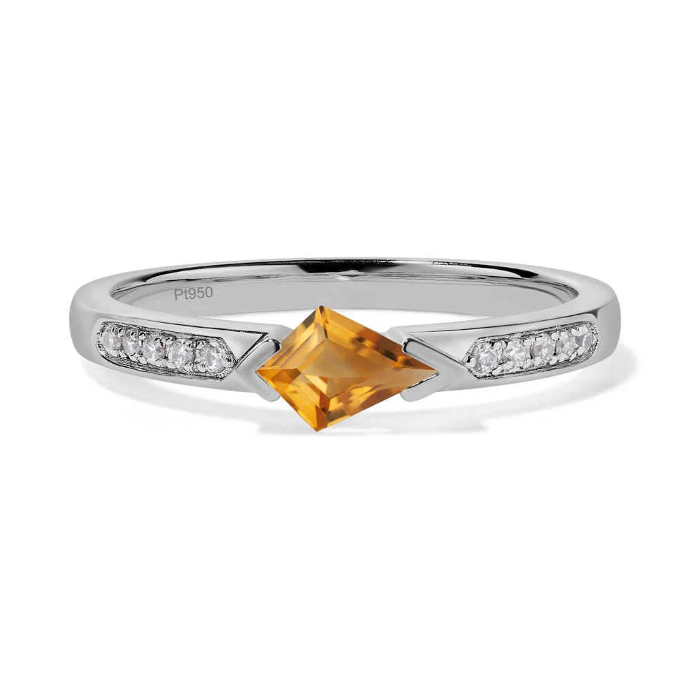 Kite Cut Citrine Engagement Ring - Image 6