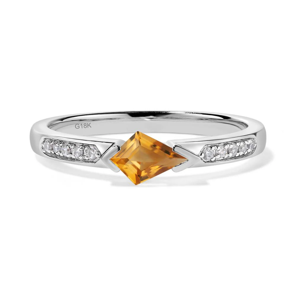 Kite Cut Citrine Engagement Ring - Image 7