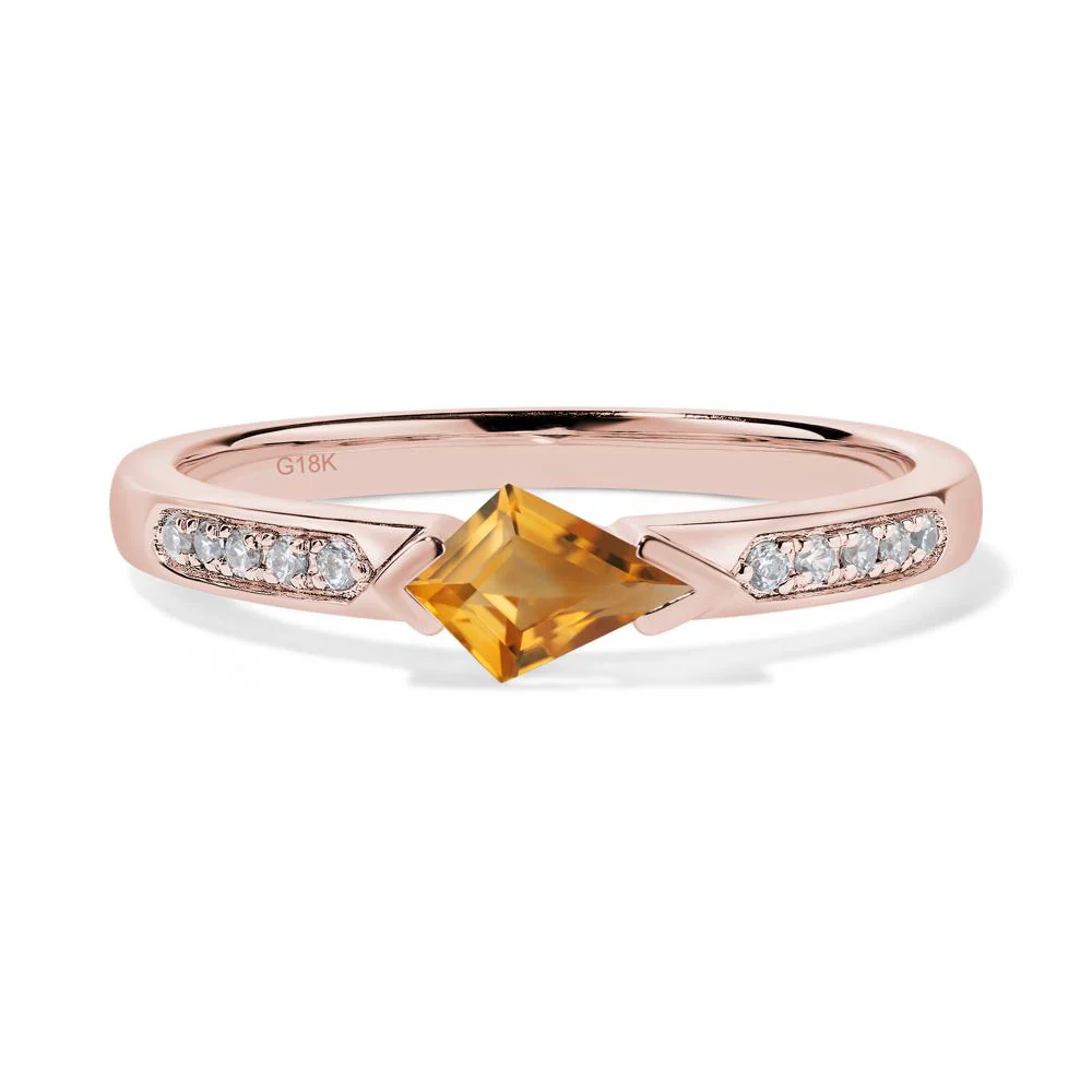Kite Cut Citrine Engagement Ring - Image 9