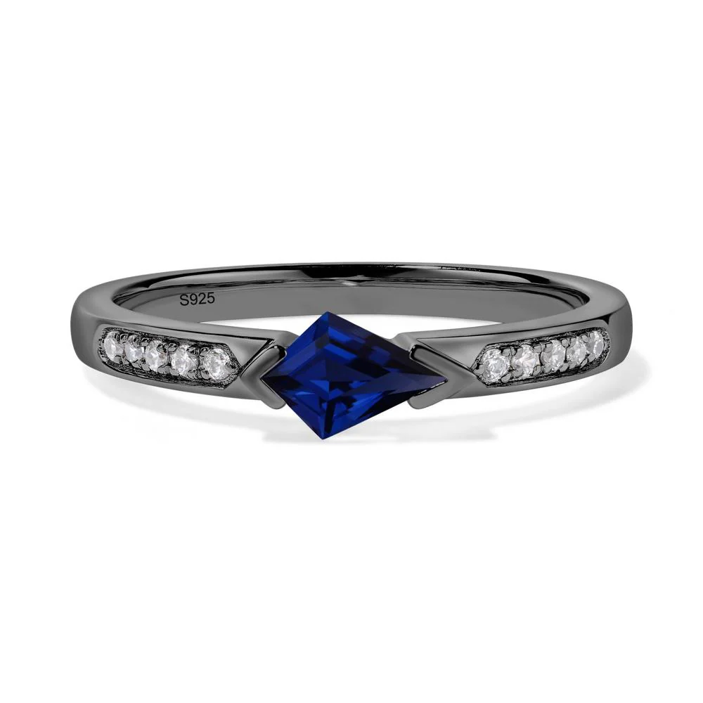 Kite Cut Sapphire Engagement Ring - Image 3
