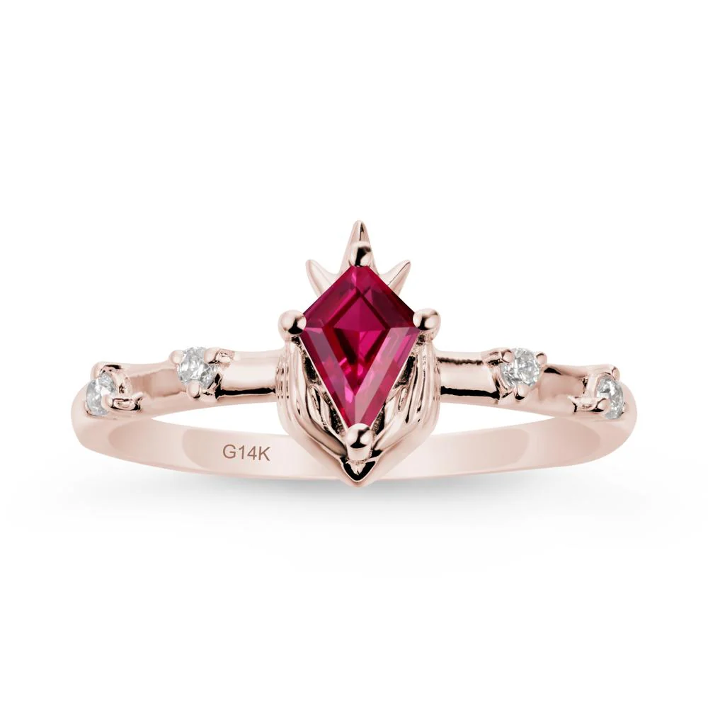 Kite Cut Ruby Crown Ring - Image 2