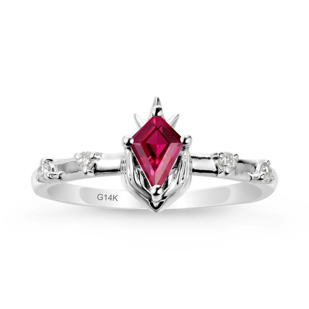 Kite Cut Ruby Crown Ring - Image 3