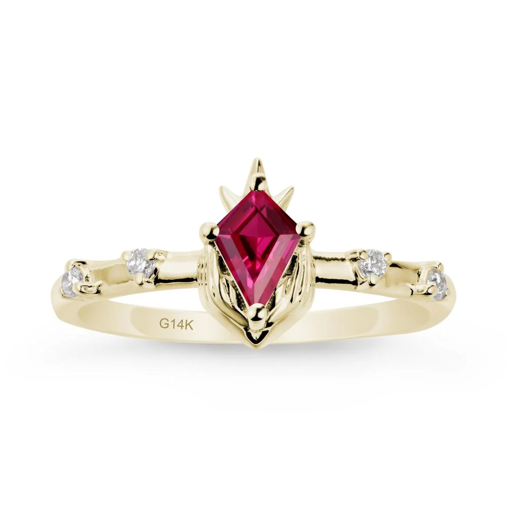 Kite Cut Ruby Crown Ring - Image 4
