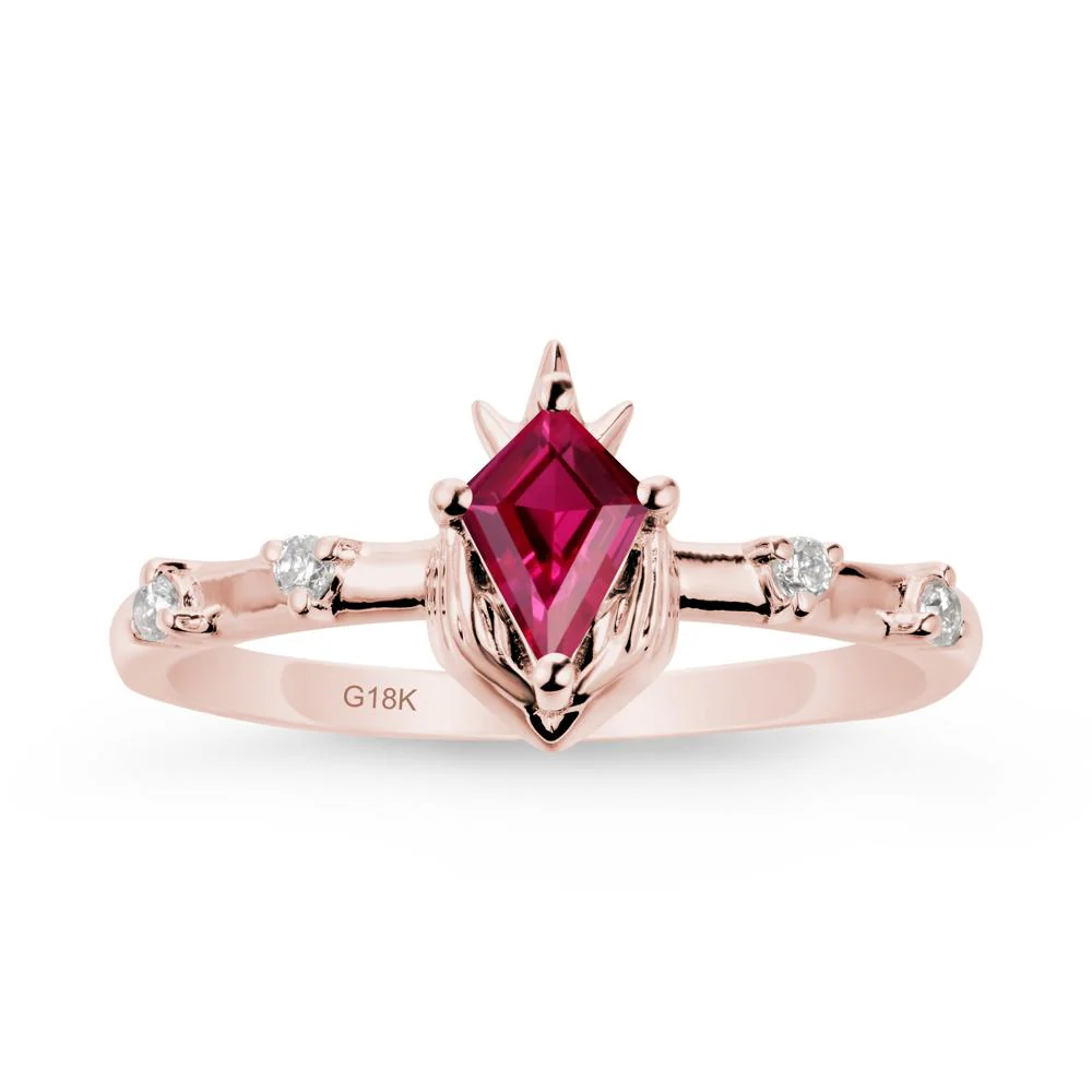 Kite Cut Ruby Crown Ring - Image 5