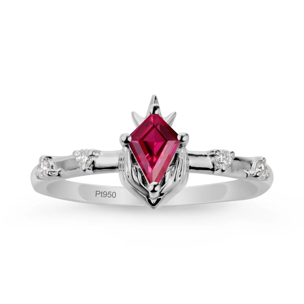 Kite Cut Ruby Crown Ring - Image 9