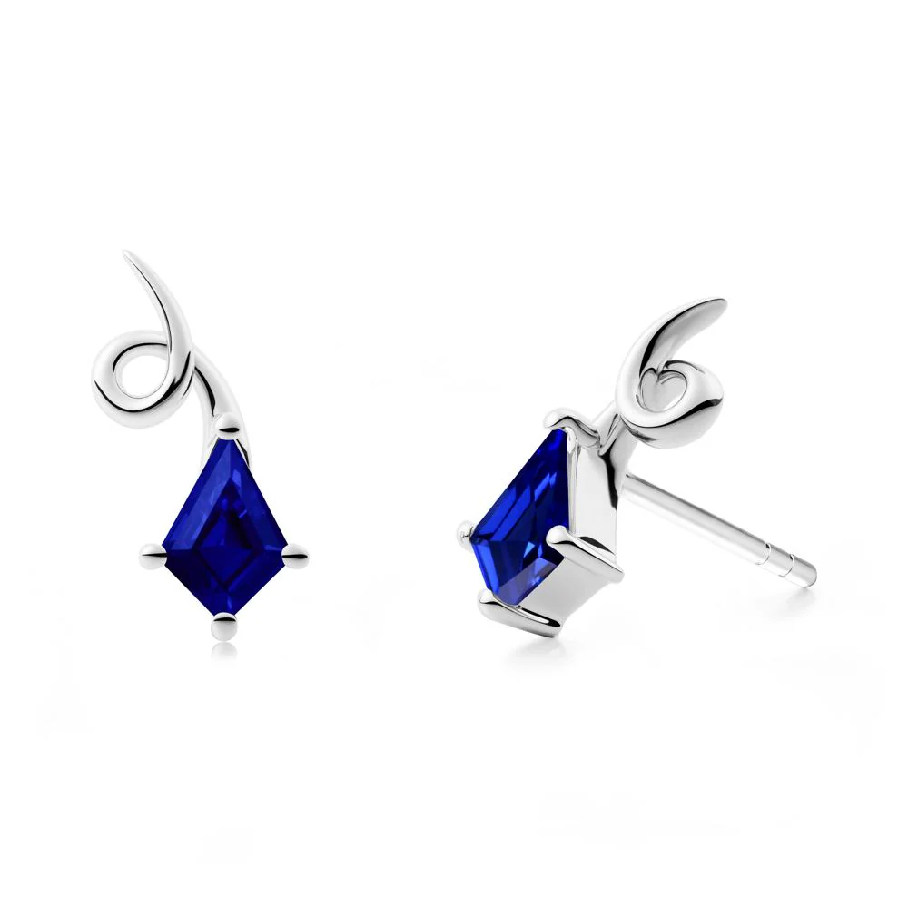 Kite-Cut Sapphire Earrings