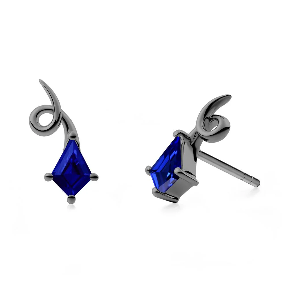 Kite-Cut Sapphire Earrings - Image 3