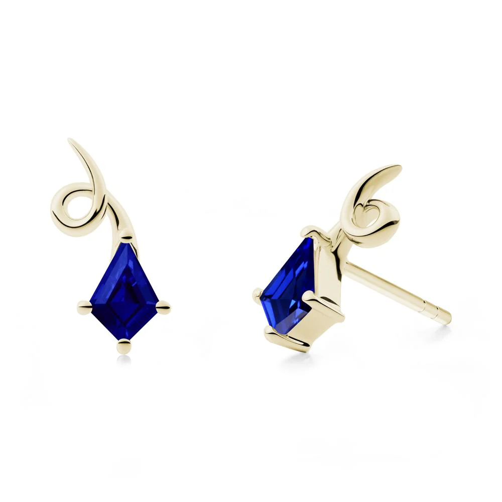 Kite-Cut Sapphire Earrings - Image 6