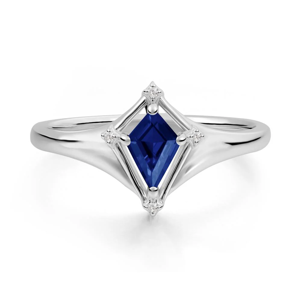 Kite Cut Sapphire Ring with Compass Setting - Image 3