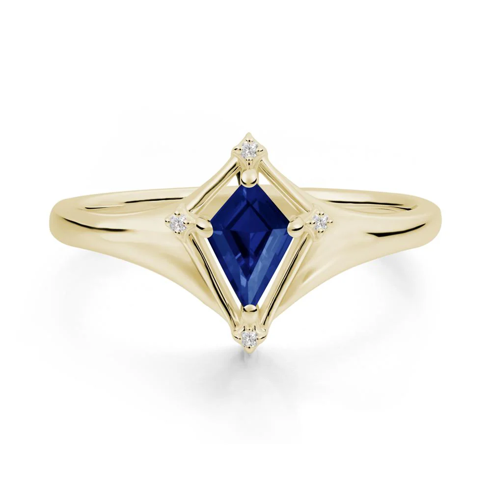 Kite Cut Sapphire Ring with Compass Setting - Image 7