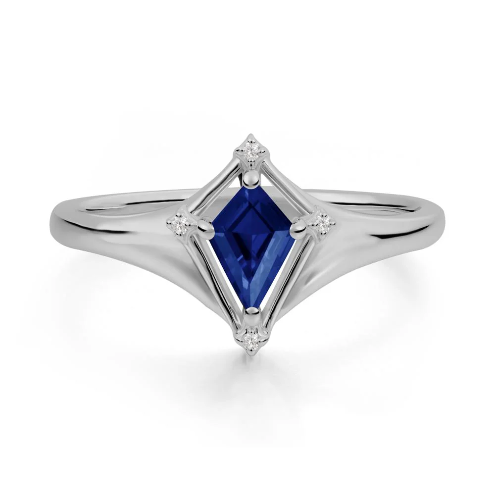 Kite Cut Sapphire Ring with Compass Setting - Image 8