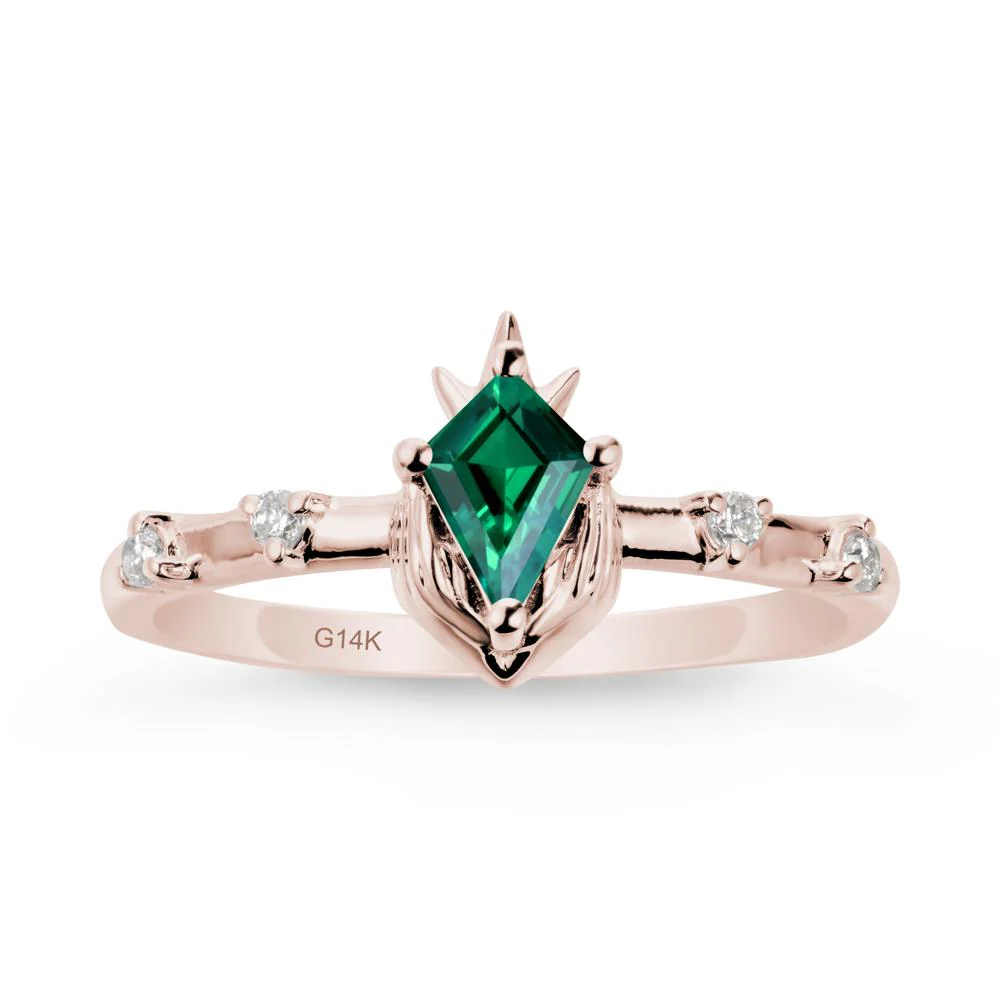 Kite Emerald Modern Claddagh Ring - Image 2