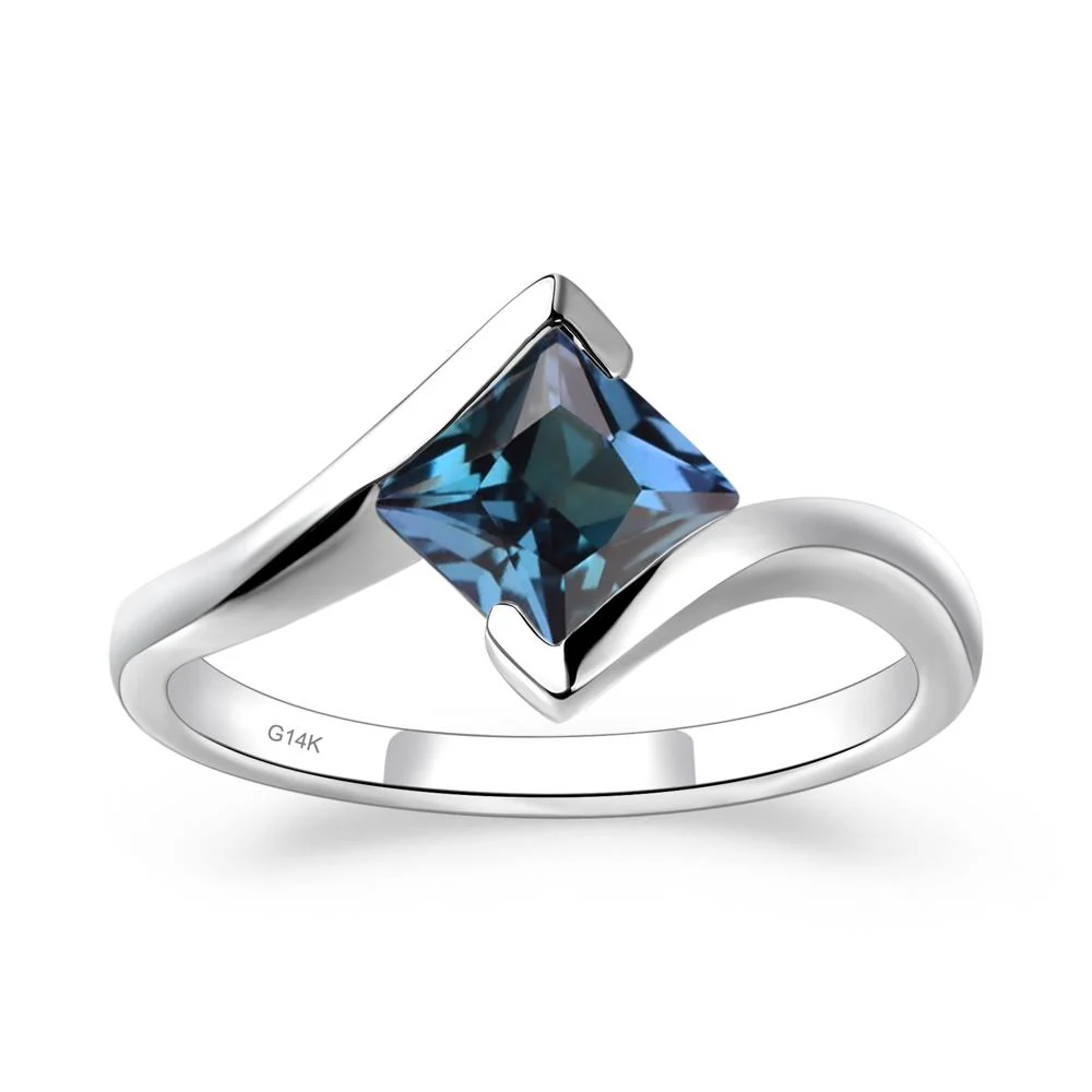 Princess Cut Alexandrite Bypass Ring - Image 3