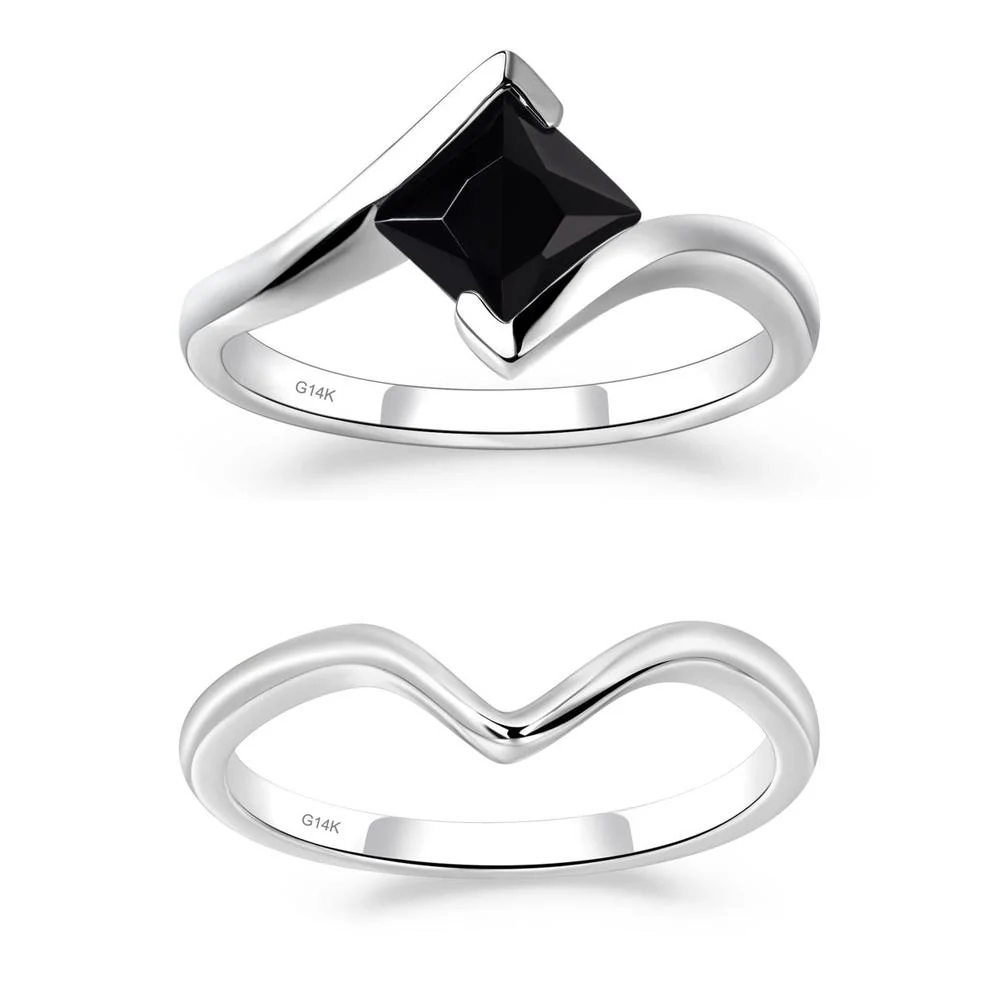 Black Spinel Tension Engagement Ring - Image 13