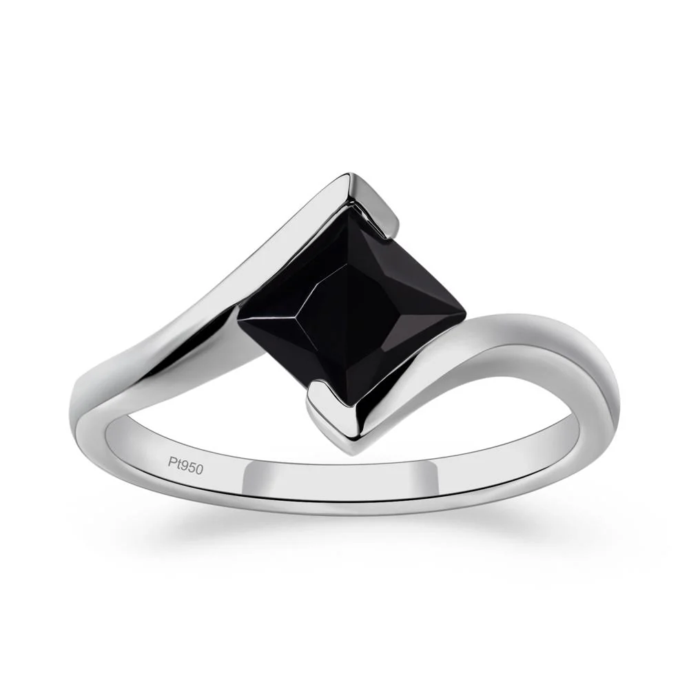 Black Spinel Tension Engagement Ring - Image 9