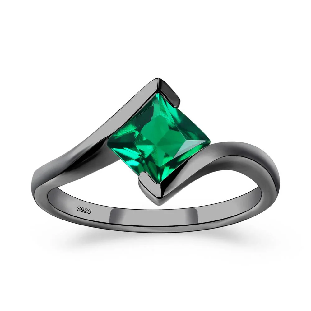 Emerald Tension Setting Ring - Image 2