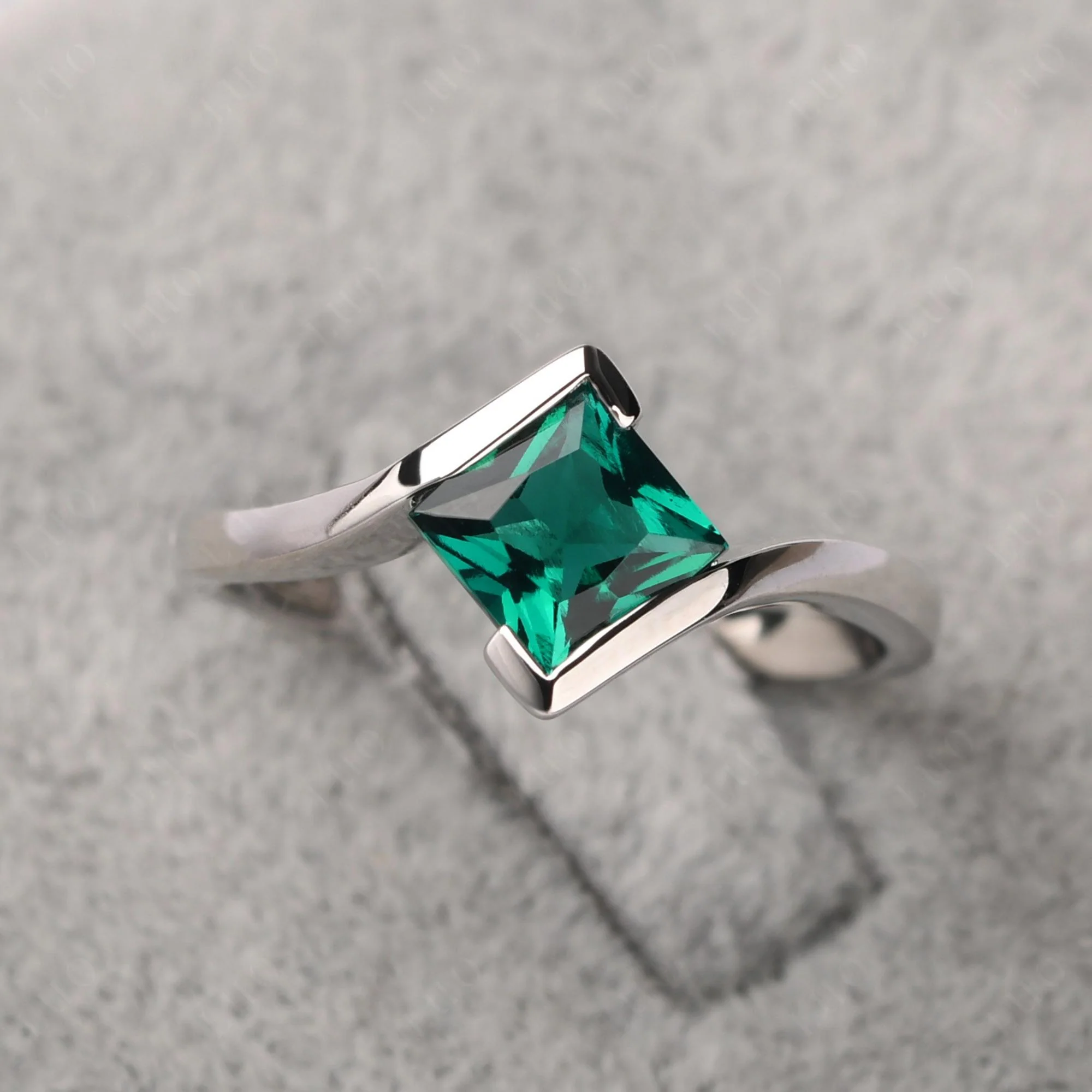 Emerald Tension Setting Ring - Image 29