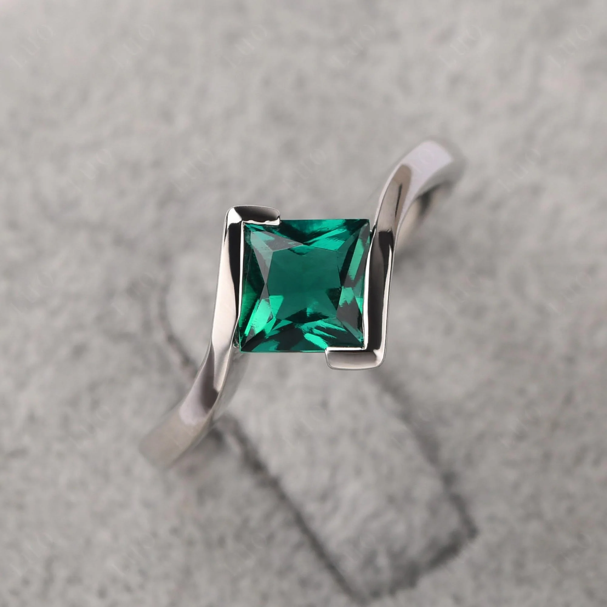 Emerald Tension Setting Ring - Image 30