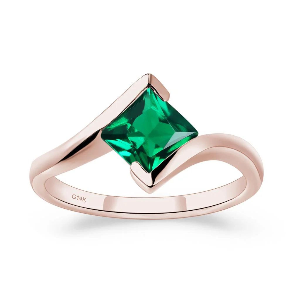 Emerald Tension Setting Ring - Image 5