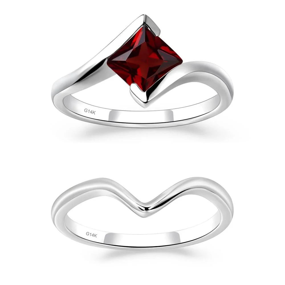 Garnet Tension Engagement Ring - Image 13