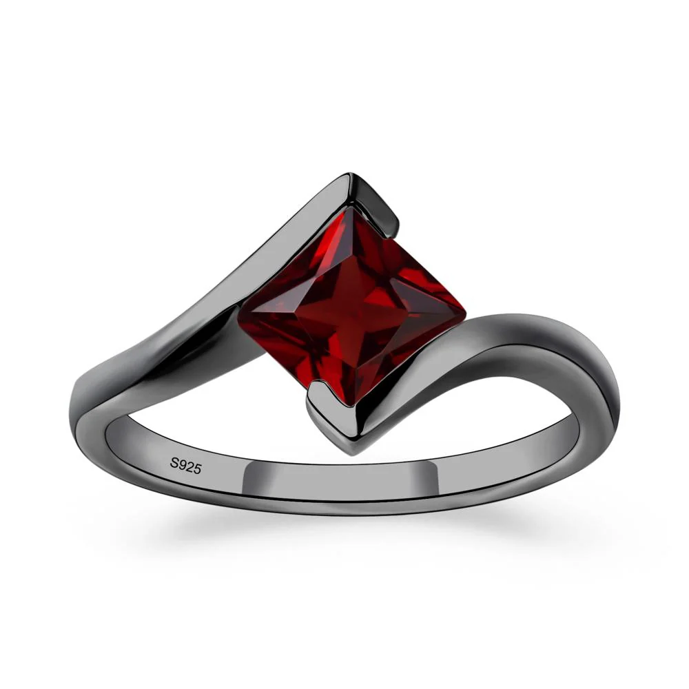 Garnet Tension Engagement Ring - Image 2