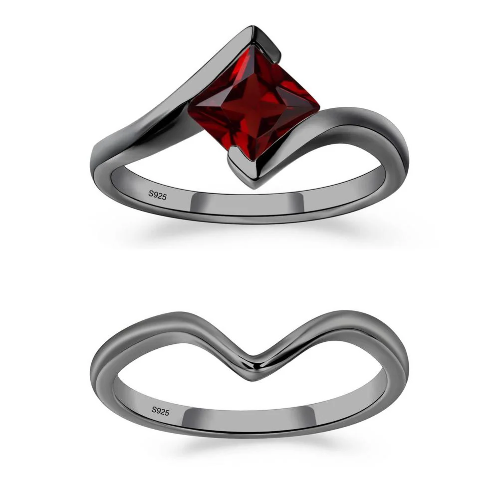Garnet Tension Engagement Ring - Image 23