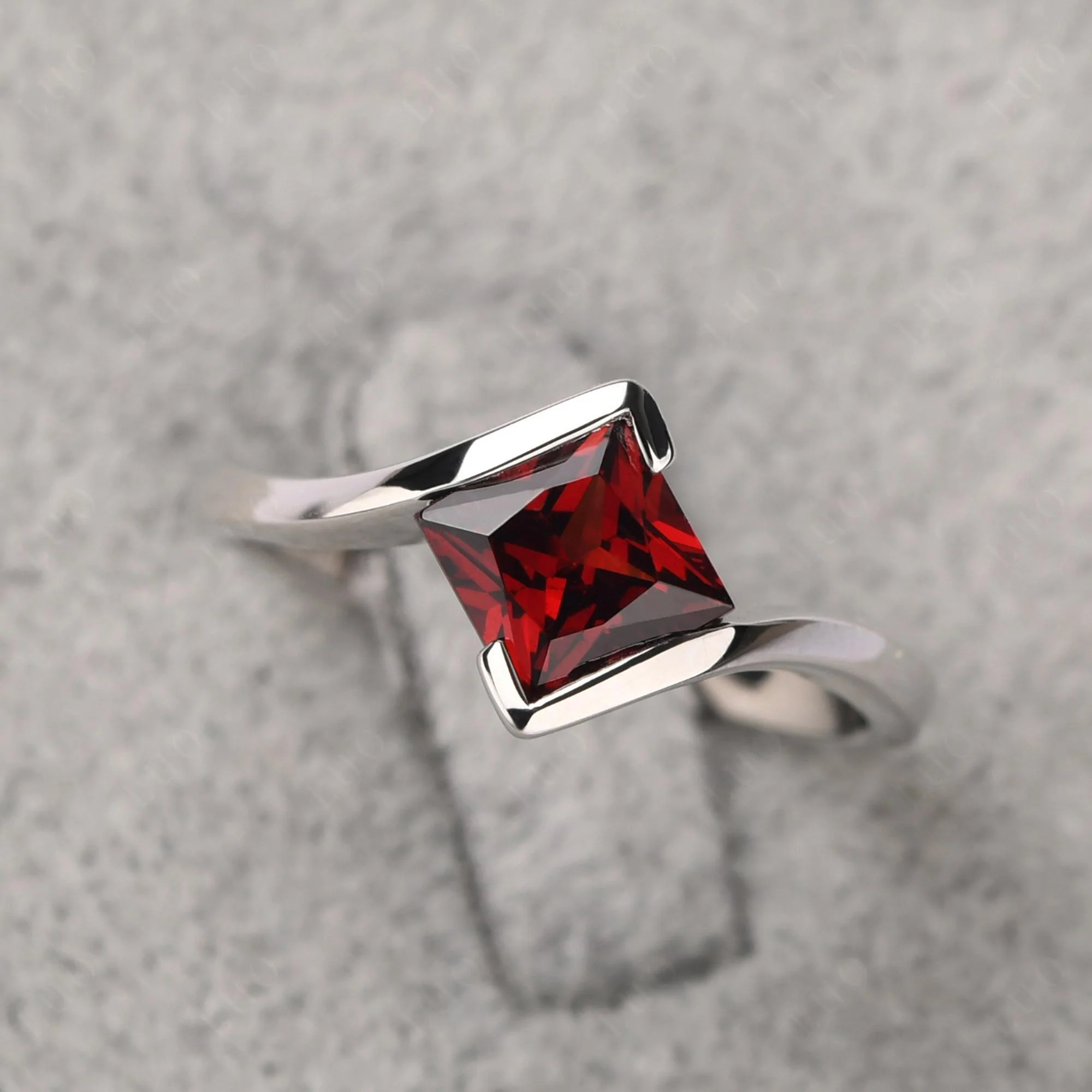 Garnet Tension Engagement Ring - Image 29