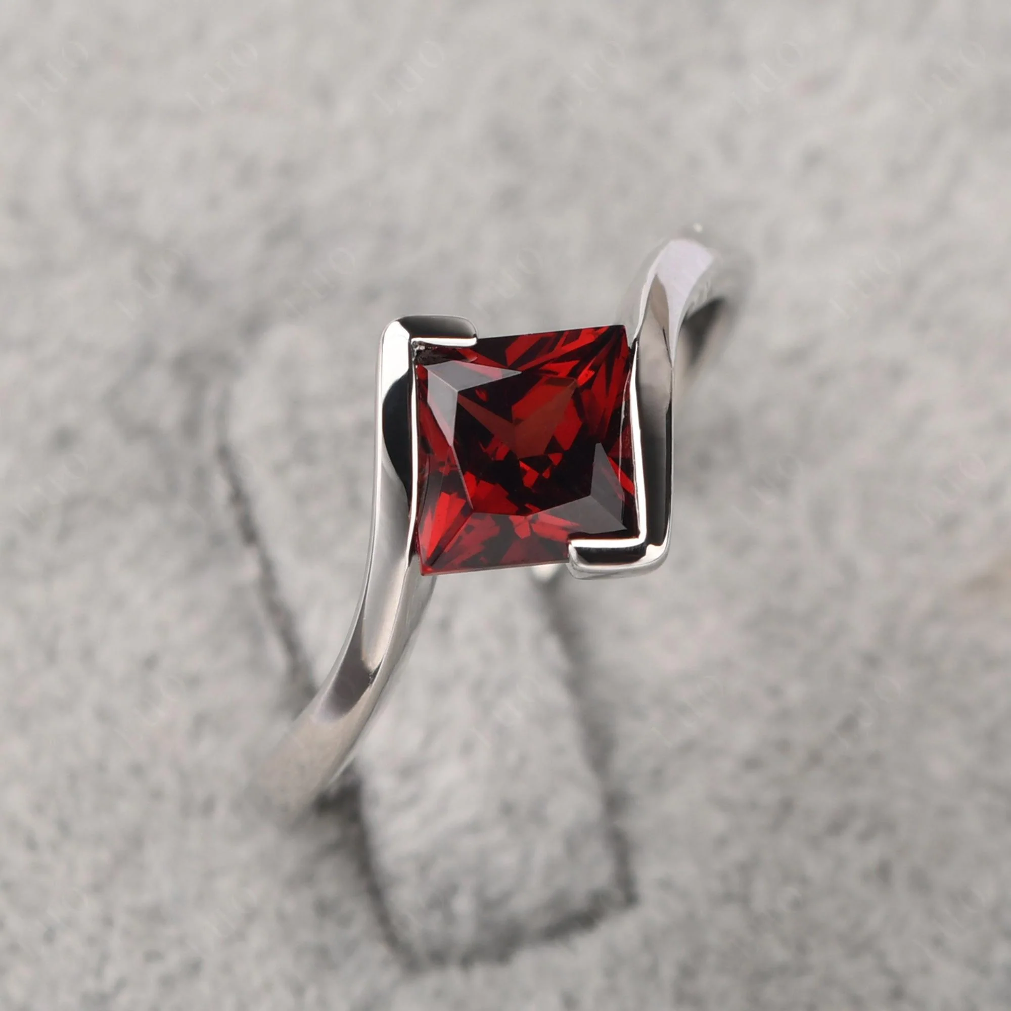 Garnet Tension Engagement Ring - Image 30