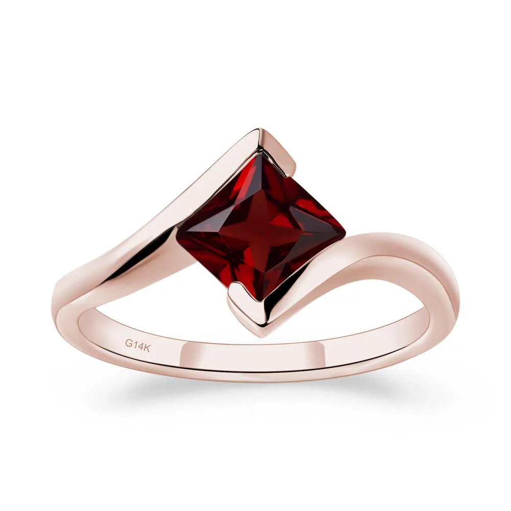 Garnet Tension Engagement Ring - Image 5