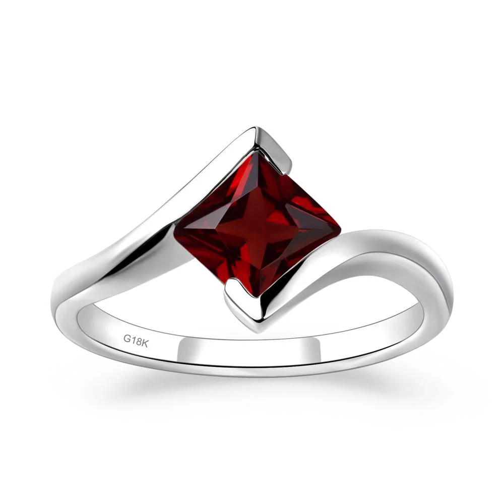 Garnet Tension Engagement Ring - Image 6