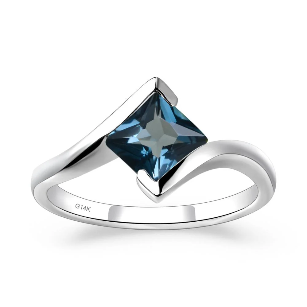 London Blue Topaz Tension Setting Ring - Image 3