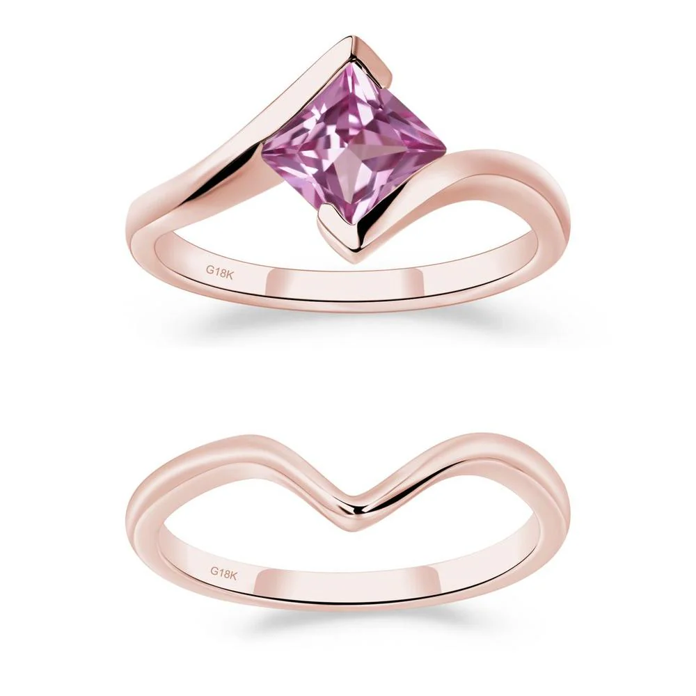 Pink Sapphire Tension Engagement Ring - Image 17
