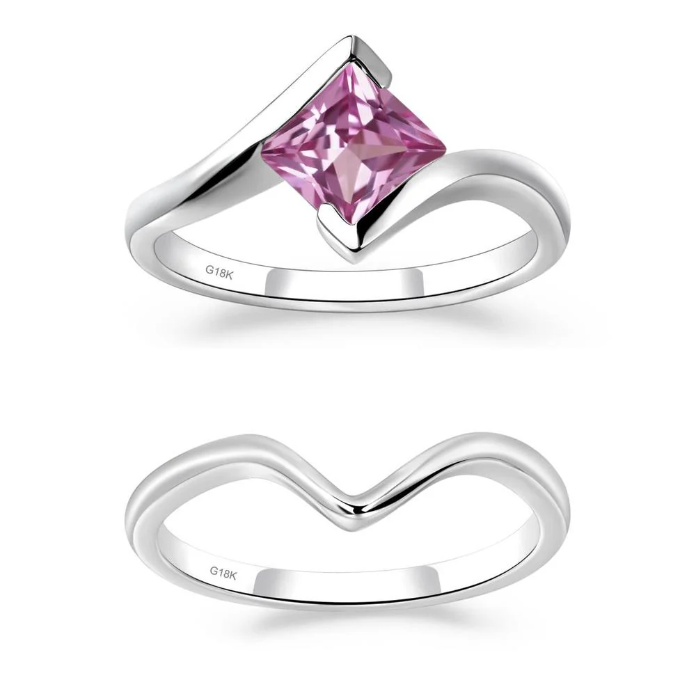 Pink Sapphire Tension Engagement Ring - Image 19