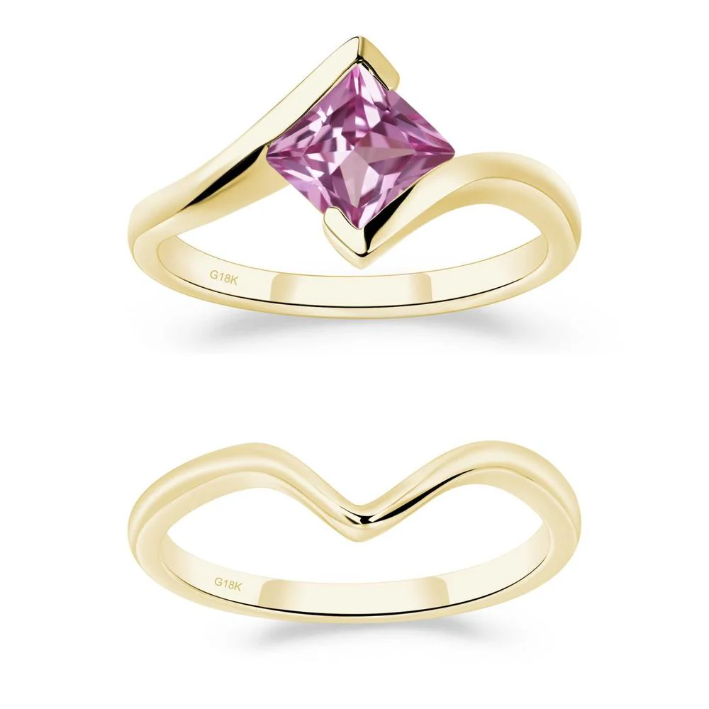 Pink Sapphire Tension Engagement Ring - Image 21