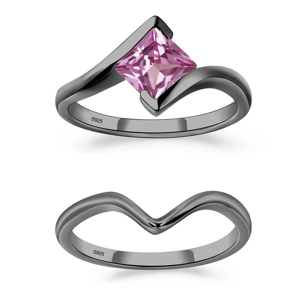 Pink Sapphire Tension Engagement Ring - Image 23