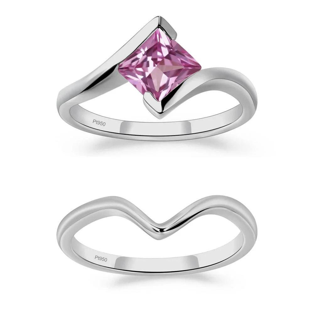Pink Sapphire Tension Engagement Ring - Image 25
