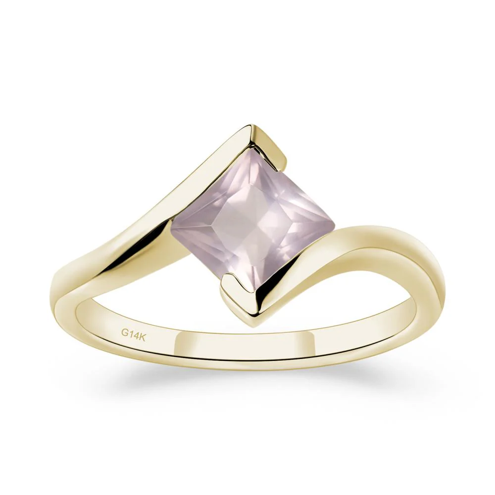Rose Quartz Tension Setting Ring - Image 4