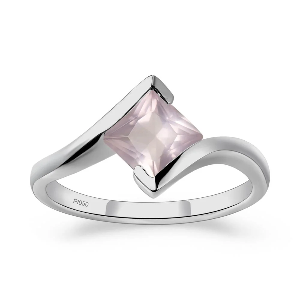Rose Quartz Tension Setting Ring - Image 9