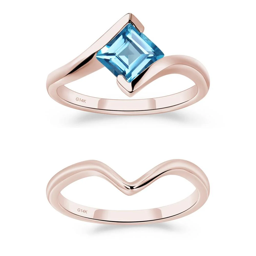 Swiss Blue Topaz Tension Setting Ring - Image 11