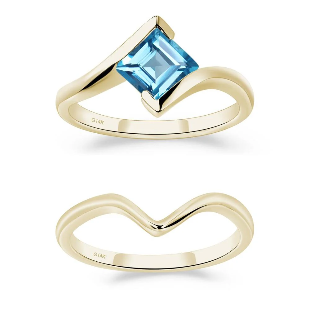 Swiss Blue Topaz Tension Setting Ring - Image 15