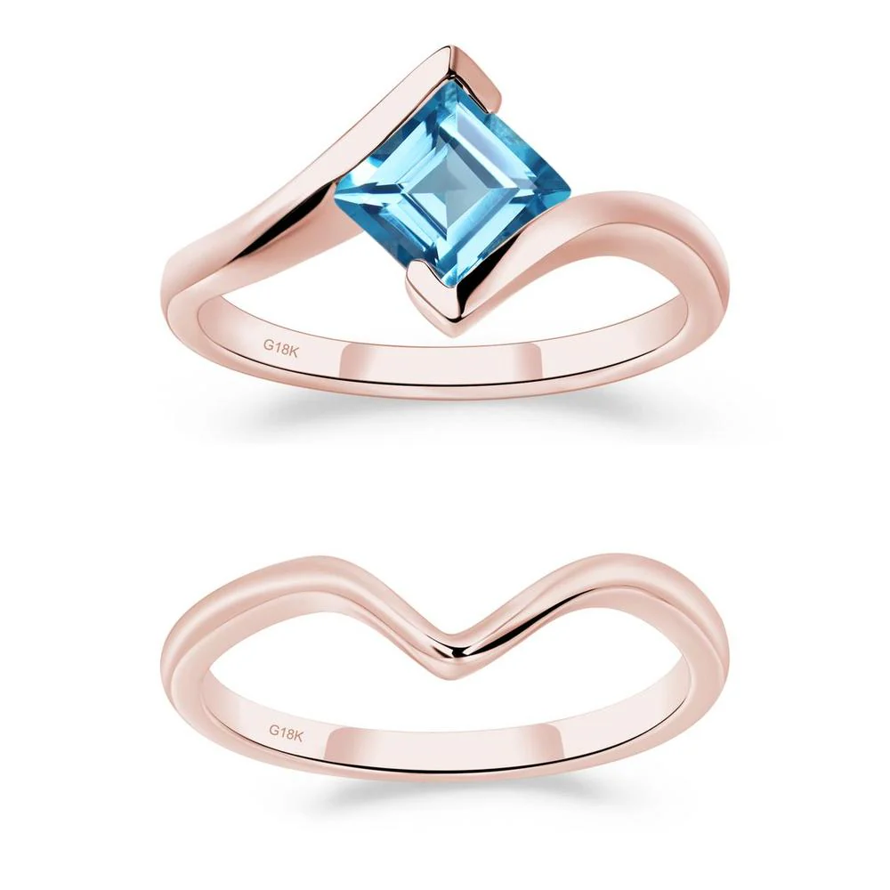 Swiss Blue Topaz Tension Setting Ring - Image 17