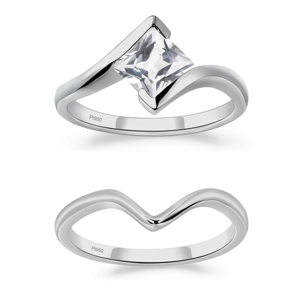White Topaz Tension Engagement Ring - Image 25