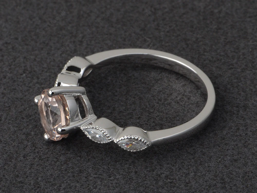Kite Set Round Morganite Engagement Ring - Image 2